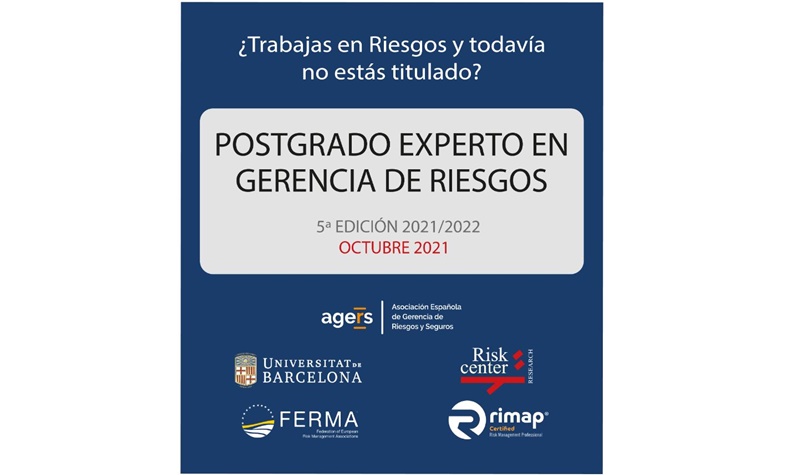 La Universidad de Barcelona abre el plazo de inscripción para la 5ª Edición del Postgrado Experto en Gerencia de Riesgos promovido por AGERS
